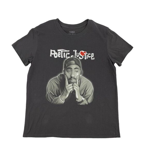 Hybrid Tops - Hybrid Poetic Justic T Shirt Womens L Large Short Sleeve Tupac Shakur Movie Tee